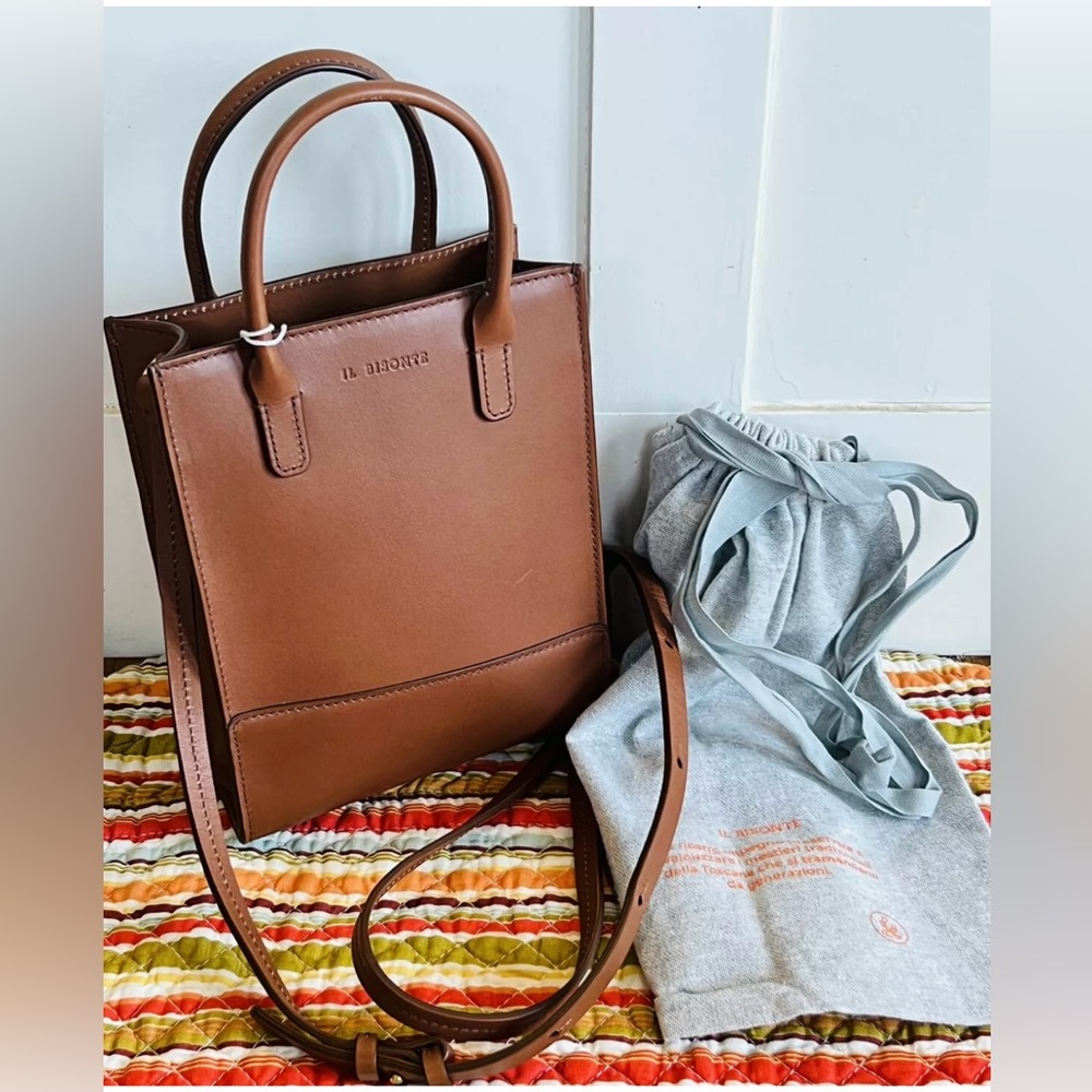 NWT Il Bisonte Brown Leather Mini Sole Tote Bag NWT